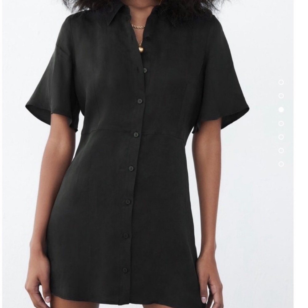 Zara black button down dress